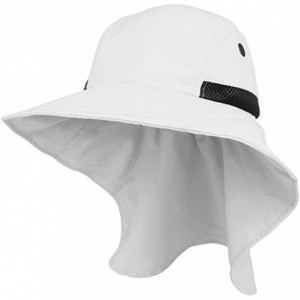 Sun Hats Womens Wide Brim Sun Flap Hat Camping Boating White - C6115YJHED5 $28.84