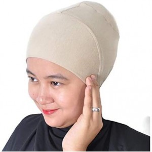 Headbands Hijab Turban Bun Underscarf Chemo Cap Volumizer Hair Loss Cotton Lycra - Beige - CO18UUX5KDC $42.06