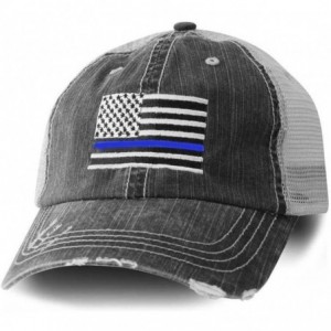 Baseball Caps Blue Line American Flag Hat/Cap - CR12IV4T9AJ $28.97