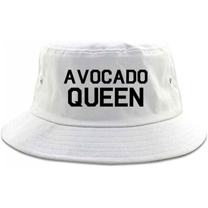 Bucket Hats Avocado Queen Vegan Bucket Hat - White - CN188N2CX8U $53.35