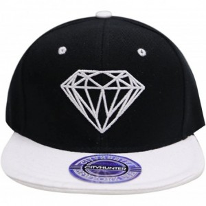Baseball Caps Diamond Snapback Cap - Black/White - CO11Y7IAH3H $27.66