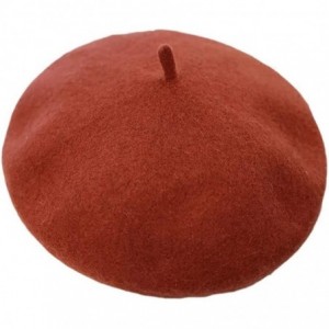 Berets Women Wool Beret Hat French Style Solid Color - Erythrine - CC187K039QX $27.09