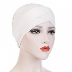 Skullies & Beanies Muslim Ruffle Fashion Headbands - White - CB18THQK38C $18.30