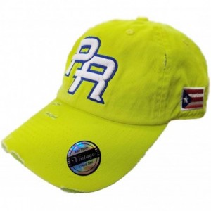 Baseball Caps Puerto Rico Snapback Hats Vintage Hats - Vintage Neon Lime - C418WUS45C8 $40.85