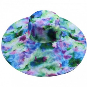 Sun Hats Women's Reversible Rain Hat Sun Hat UV UPF 50 Sun Protection Foldable Large Wide Brim Hat Bucket Hat - Blue - C318NS...