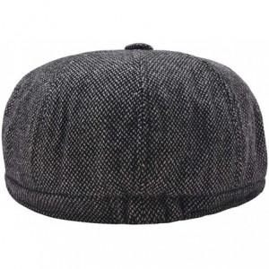 Newsboy Caps Mens Womens Soft Wool Newsboy Hat Flat Cap Ivy Stretch Driver Hunting Hat - 75-houndstooth - CP18ATEXX3X $23.85
