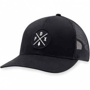 Baseball Caps Portland Hat - PDX Trucker Hat Baseball Cap Snapback Golf Hat (Black) - CG18S388ANU $41.14
