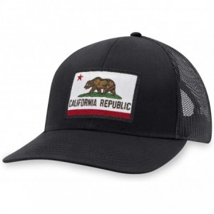 Baseball Caps California Flag Hat - California Republic Trucker Hat Baseball Cap Snapback Hat - Black - CW18M7UC55U $36.03