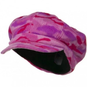Newsboy Caps Camo Fleece Newsboy Hat - Pink - CB18GYY5I0L $35.94