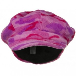 Newsboy Caps Camo Fleece Newsboy Hat - Pink - CB18GYY5I0L $33.75