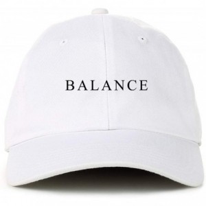 Baseball Caps Balance Dad Baseball Cap Embroidered Cotton Adjustable Dad Hat - White - CH18Z9W9ZIE $28.91