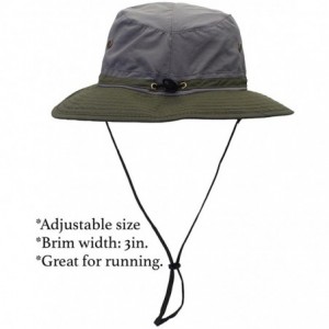 Bucket Hats Outdoor Sun Hats with Wind Lanyard Bucket Hat Fishing Cap Boonie for Men/Women/Kids - Grey Green - CS17AAAG4TA $2...