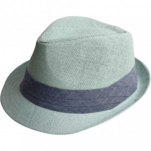 Fedoras Fedora Hats for Men & Women Tribly Short Brim Summer Paper - 07 - Mint - C718W3W0ICY $24.11