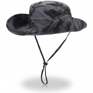 Sun Hats Wide Brim Sun Protection Bucket Hat Adjustable Outdoor Fishing - B10031-grey Camo 2 - CL18NG8LS8H $26.19