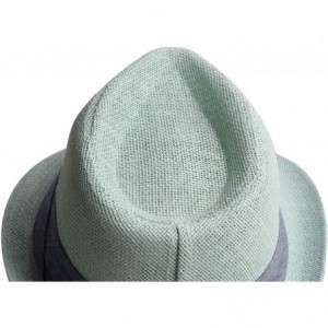 Fedoras Fedora Hats for Men & Women Tribly Short Brim Summer Paper - 07 - Mint - C718W3W0ICY $24.40