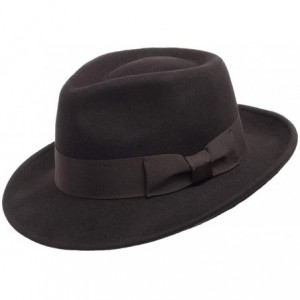 Fedoras Brooklyn Crushable Wool Felt Fedora Dress Hat - Chocolate - CQ18N0XZSEH $114.92