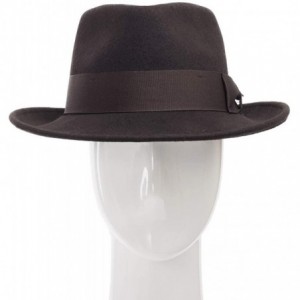 Fedoras Brooklyn Crushable Wool Felt Fedora Dress Hat - Chocolate - CQ18N0XZSEH $98.70
