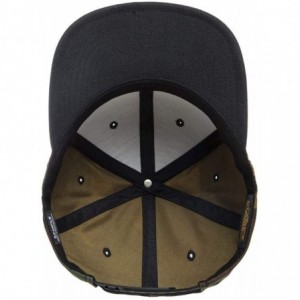 Baseball Caps Yupoong Premium Classic Snapback Hat - Flat Brim- Adjustable Ballcap w/Hat Liner - Green Camo/Black - CF18GYZRM...
