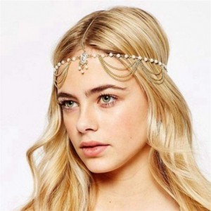Headbands Pearl Head Chain Tassel Headband Fashion Headpiece Jewelry for Women - CJ18AXSCE7K $19.70