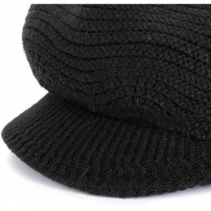 Skullies & Beanies Women's Winter Warm Slouchy Cable Knit Beanie Skull Hat with Visor - A-black - C018HKIGCZT $30.94