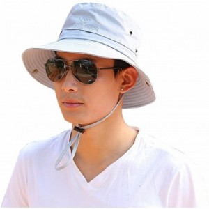 Sun Hats Outdoor Sun Cap Bucket Fishing Hats Boating Hat Sun Protective - Gray - CZ1855H6QAM $24.96