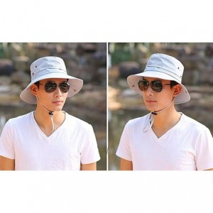 Sun Hats Outdoor Sun Cap Bucket Fishing Hats Boating Hat Sun Protective - Gray - CZ1855H6QAM $23.12