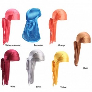 Baseball Caps Silky BandanaHat Girls Women Polyester Hair Wrap Rainbow Color Sunlucky AW2019 - J - CX194T8WRW9 $16.96