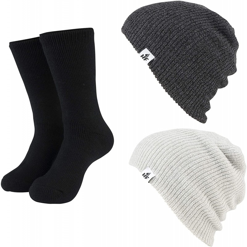 Skullies & Beanies Winter Beanies - Warm Knit Men's and Women's Snow Hats/Caps - Unisex Pack/Set of 2 - CH18GI98670 $19.84