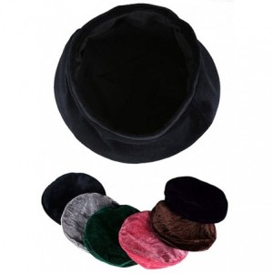 Berets Women Velvet Beanie Beret Cap Vintage Casual Military French Fashion Flat Hat - Burgundy - CJ18AGGW92R $34.01