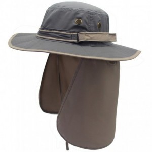 Sun Hats Mens Sun Hat with Neck Flap Quick Dry UV Protection Caps Fishing Hat - B-gray Brim - CV12IG8DV4V $29.79