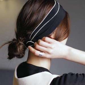 Headbands Twist Bow Wired Headbands Scarf Wrap Hair Accessory Hairband-Black - black - C018QU06SIW $15.48