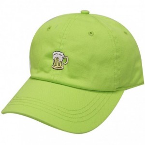 Baseball Caps Beer Small Embroidery Cotton Baseball Cap Multi Colors - Lime - C4183CKMH67 $22.77