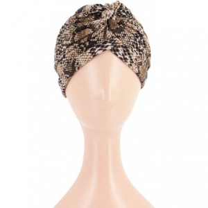 Skullies & Beanies Women Pleated Twist Turban African Printing India Chemo Cap Hairwrap Headwear - Coffee - C118WXK4ZIG $19.89