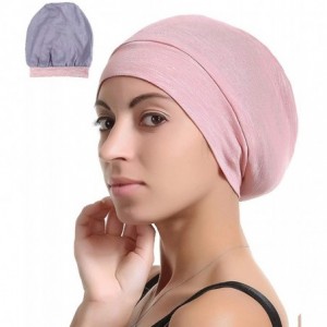 Skullies & Beanies Satin Silk Lined Sleep Cap Beanie Slap Hat - Gifts for Women - Pink - CJ18KGY59QM $27.06