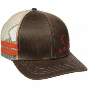 Baseball Caps Men's Oil Corner Side Stripe Mesh - Brown - CY12FV2MMXV $43.53