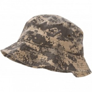 Bucket Hats 100% Cotton Bucket Hat for Men- Women- Kids - Summer Cap Fishing Hat - Grey Camo - C318H2KT6MC $27.29