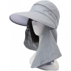 Sun Hats Women Outdoor Removable Foldable 360 Degree Anti-UV Sun Hat Cycling Face Cover Summer Cap - Grey - CT17YHC4EGE $26.86