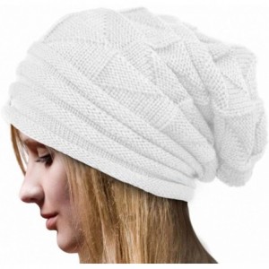Skullies & Beanies Women Knit Beanie Warm Caps Winter Crochet Wool Hat - White - C112O2PSKTH $16.77