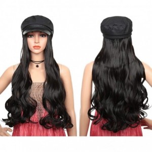 Skullies & Beanies Baseball Cap with Long Wavy Synthetic Hair for Women - Yacht Cap-brownish Dark - C318ASG8EY9 $24.86