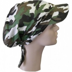 Visors Camouflage Bandana Cap Visor Tie Unisex Army Hat - Hunter Green - CN11MJ8IRNP $20.51