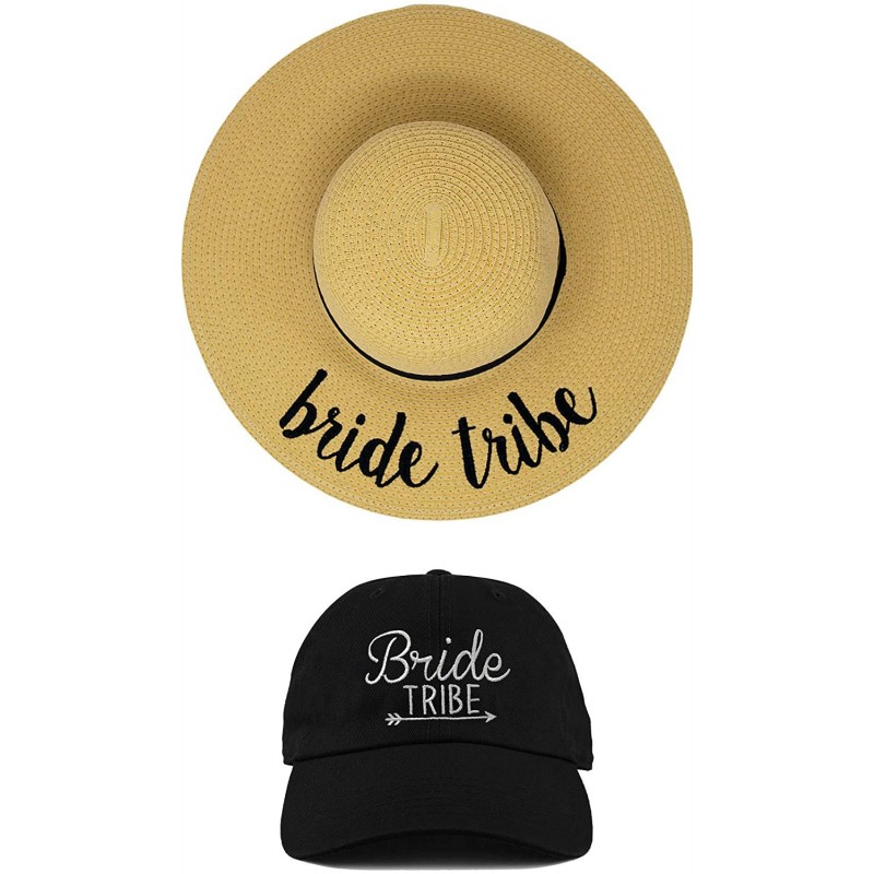 Sun Hats Women's Bridal Sun Hat Dad Hat Baseball Cap Bachelorette Party Bundle - 1 Sun Hat & 1 Dad Hat (Bribe Tribe) - CI18QW...