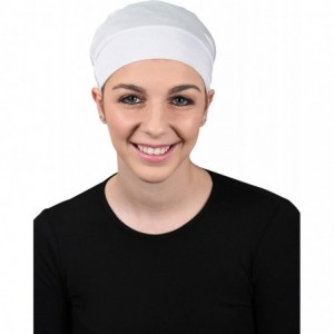 Skullies & Beanies Womens Soft Sleep Cap Comfy Cancer Wig Liner & Hair Loss Cap - White - CM11WHFN1Y5 $32.71