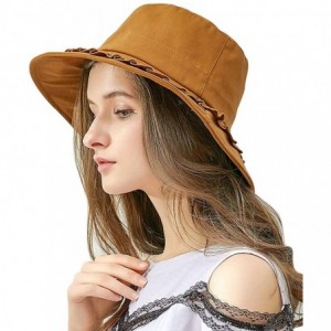 Sun Hats Beach Hats for Women Sun Hat Summer UPF 50+ UV Fishing Protection Beach Hat Foldable Wide Brim Cap - Brown a - CU18R...