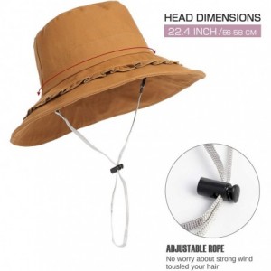 Sun Hats Beach Hats for Women Sun Hat Summer UPF 50+ UV Fishing Protection Beach Hat Foldable Wide Brim Cap - Brown a - CU18R...