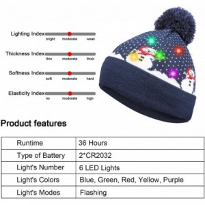 Skullies & Beanies LED Light Up Hat Beanie Knit Cap- Colorful LED Xmas Christmas Beanie - 2 Pcs-a - CF18X656EKA $22.64