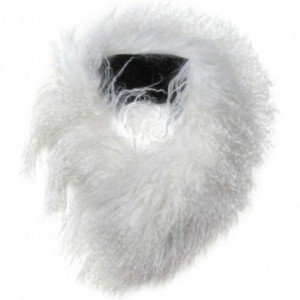 Cold Weather Headbands 4 In Wide Mongolian Lamb Headband- Neck Warmer & Collar - White - CL1177OA47R $98.24