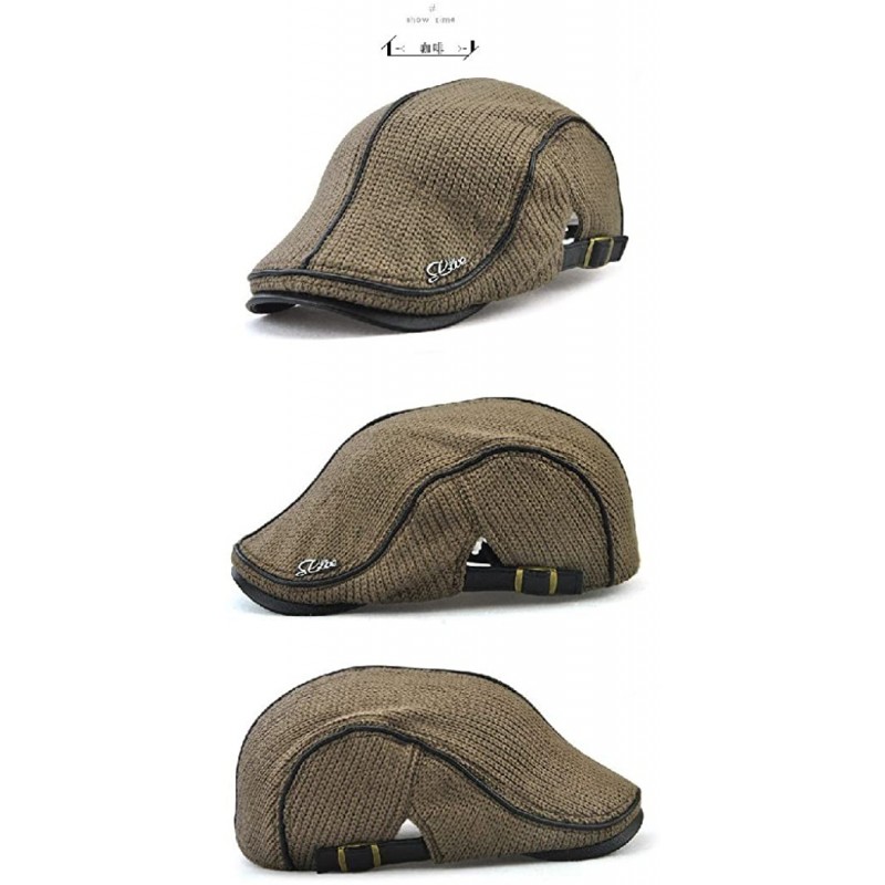 Men's Warm Flat England Style Hat Beret Visor Newsboy Cap - Coffee ...