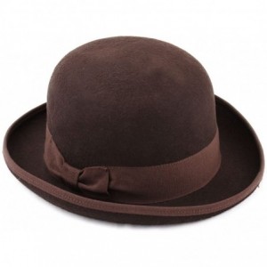 Fedoras Classic Melon Wool Felt Bowler Hat - Marron - CZ187NLY5AL $79.35