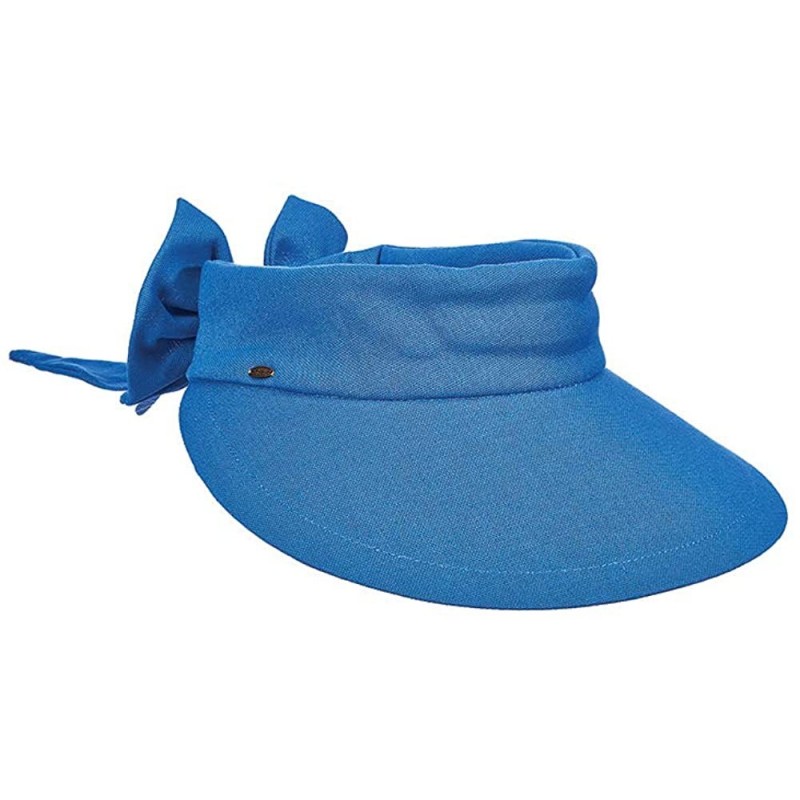 Visors Women's Visor Hat With Big Brim - Royal - CT11PXB9ELT $42.35