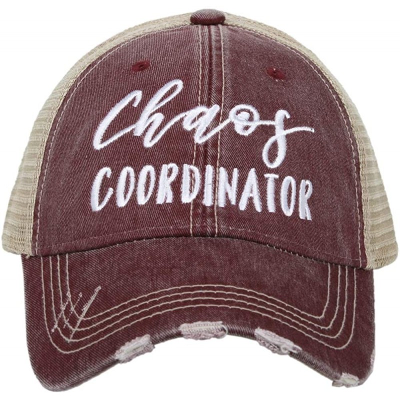 Baseball Caps Chaos Coordinator Baseball Cap - Trucker Hat for Women - Stylish Cute Ball Cap - Wine - CA195NMXO0T $47.33